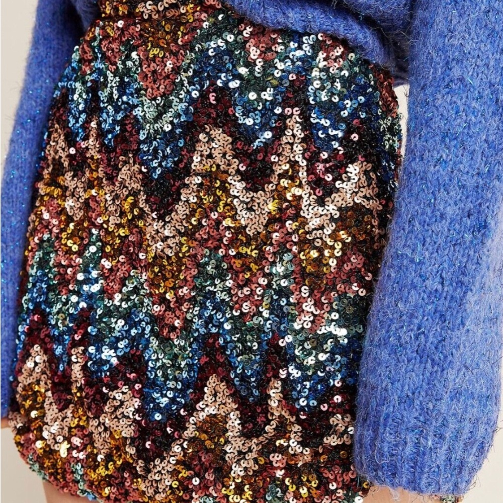 Anthropologie sequin mini skirt